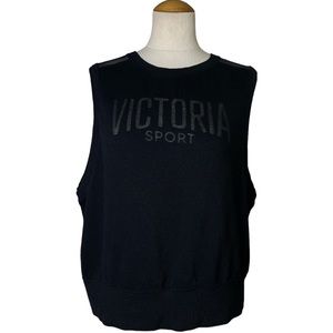 Victoria's Secret Black Sport Open Activewear Top cropped